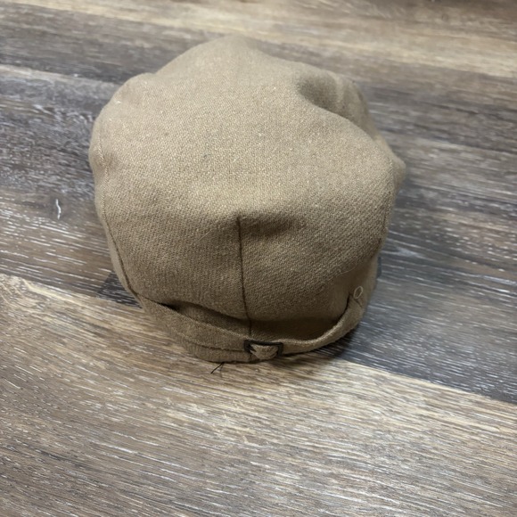 Vintage Made‎ in USA Tan/ Brown Snap Beret Size Large - Picture 3 of 5